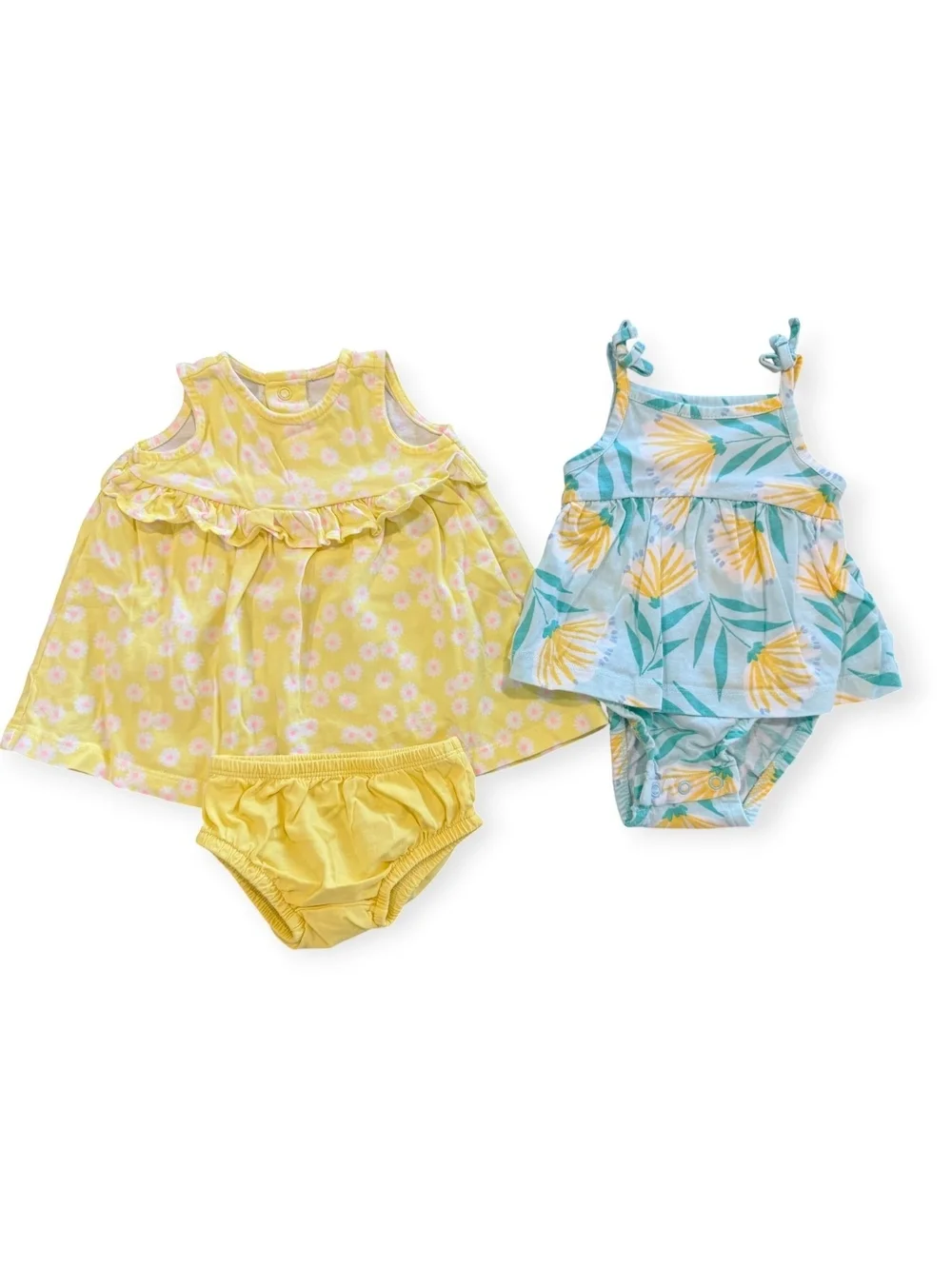 Carter's Baby Girls' 3 Months Dress, Yellow and Blue Floral